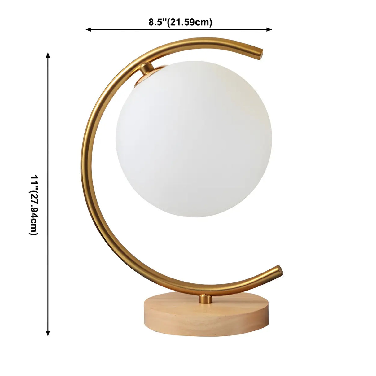 Modern Circular Metal Table Lamp White LED Unique 