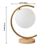 Modern Circular Metal Table Lamp White LED Unique #size