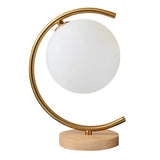 Modern Circular Metal Table Lamp White LED Unique Image - 5