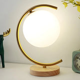 Modern Circular Metal Table Lamp White LED Unique Image - 9