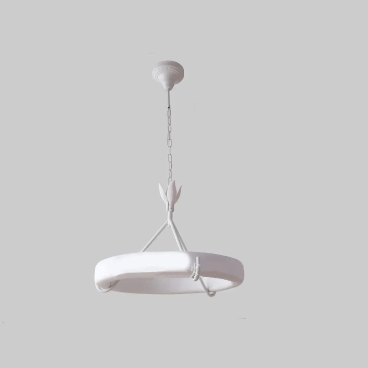 Modern Circular Resin Pendant Light White Chandelier Image - 3