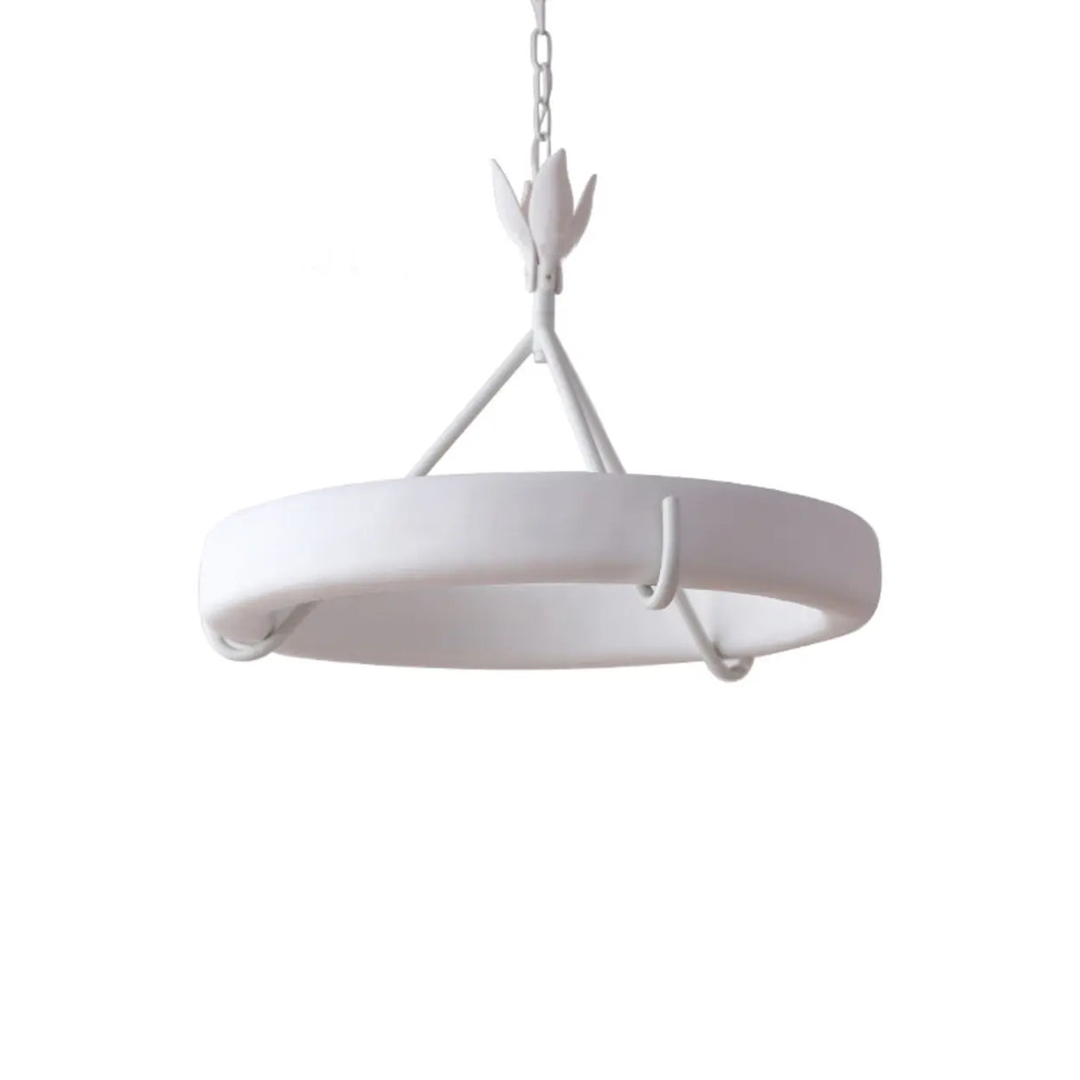 Modern Circular Resin Pendant Light White Chandelier Image - 7