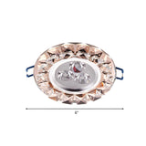 Modern Circular Rose Gold Crystal LED Flush Mount Light Image - 4