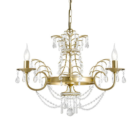 Modern Classic Gold Crystal Candle Hanging Chandelier Image - 2