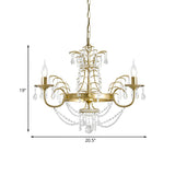 Modern Classic Gold Crystal Candle Hanging Chandelier #size