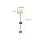 Modern Classic Gold Side Pleated Cloth Table Floor Lamp Image - 16