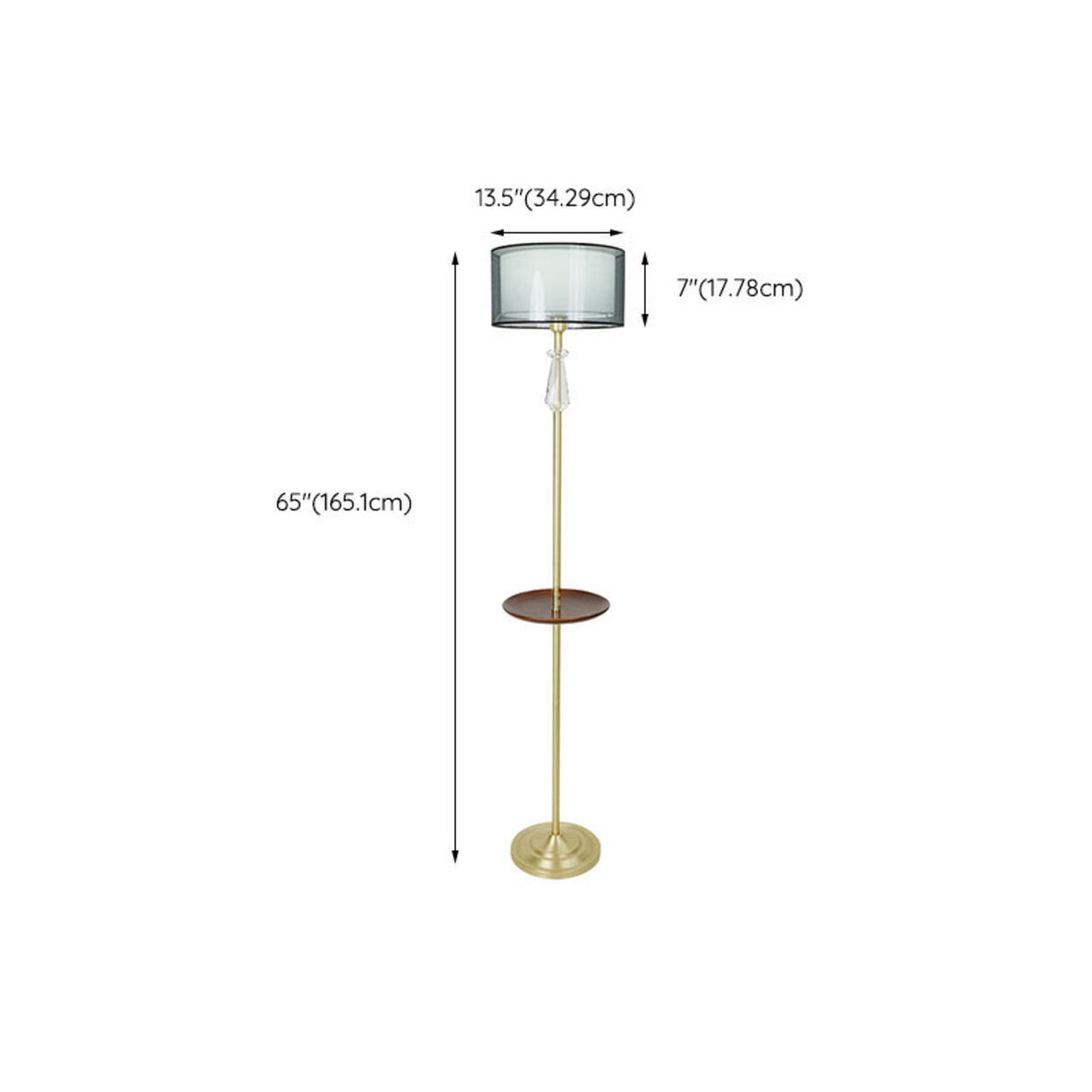 Modern Classic Gold Side Pleated Cloth Table Floor Lamp Image - 18