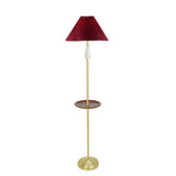 Modern Classic Gold Side Pleated Cloth Table Floor Lamp Image - 3