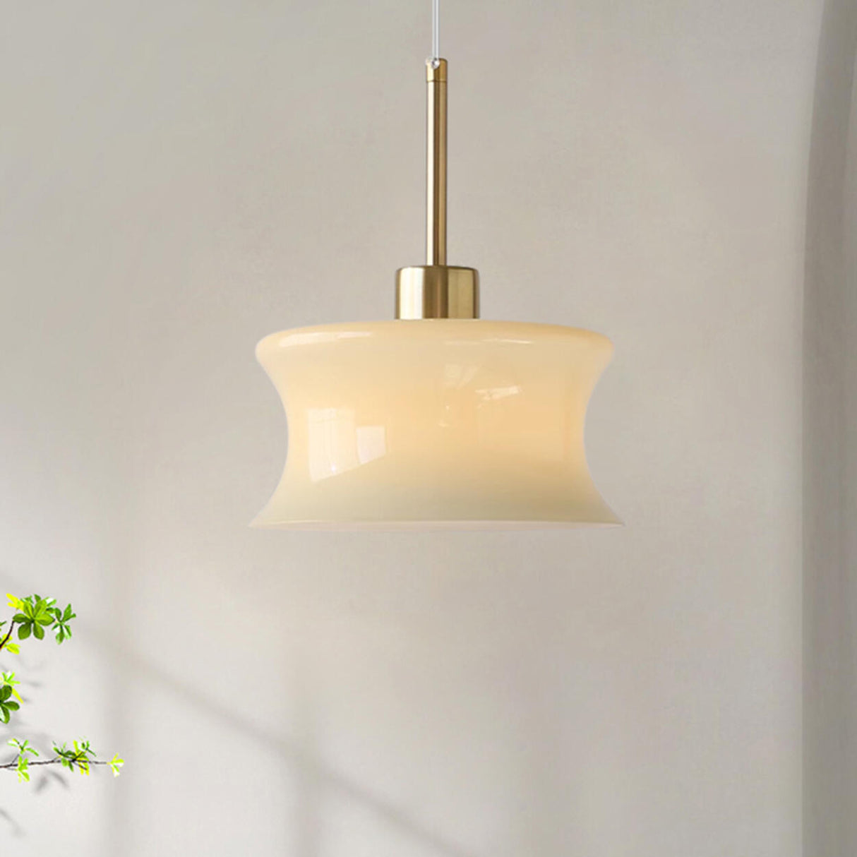 Modern Classic Milk Glass Geometric Pendant Lights Image - 2