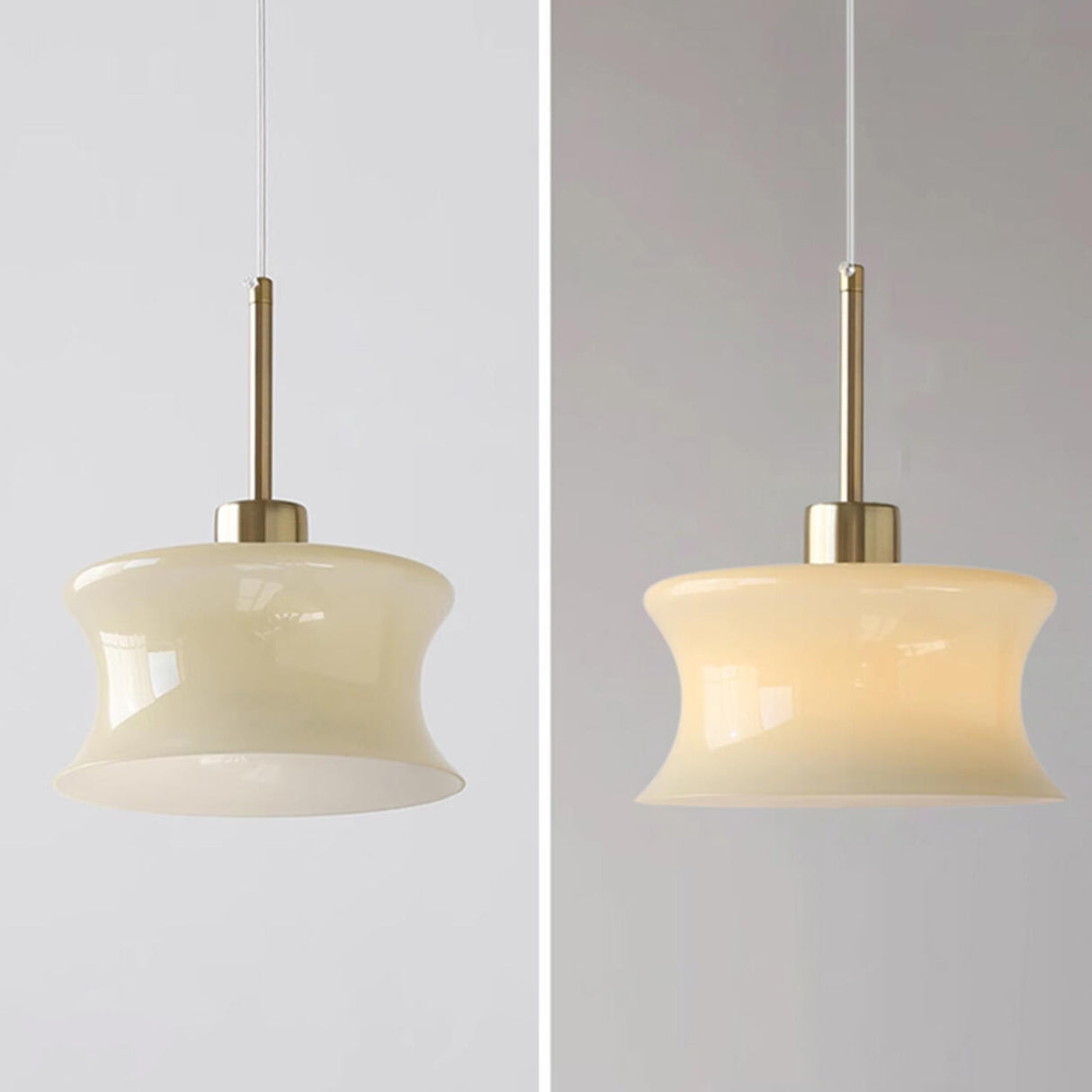 Modern Classic Milk Glass Geometric Pendant Lights Image - 9