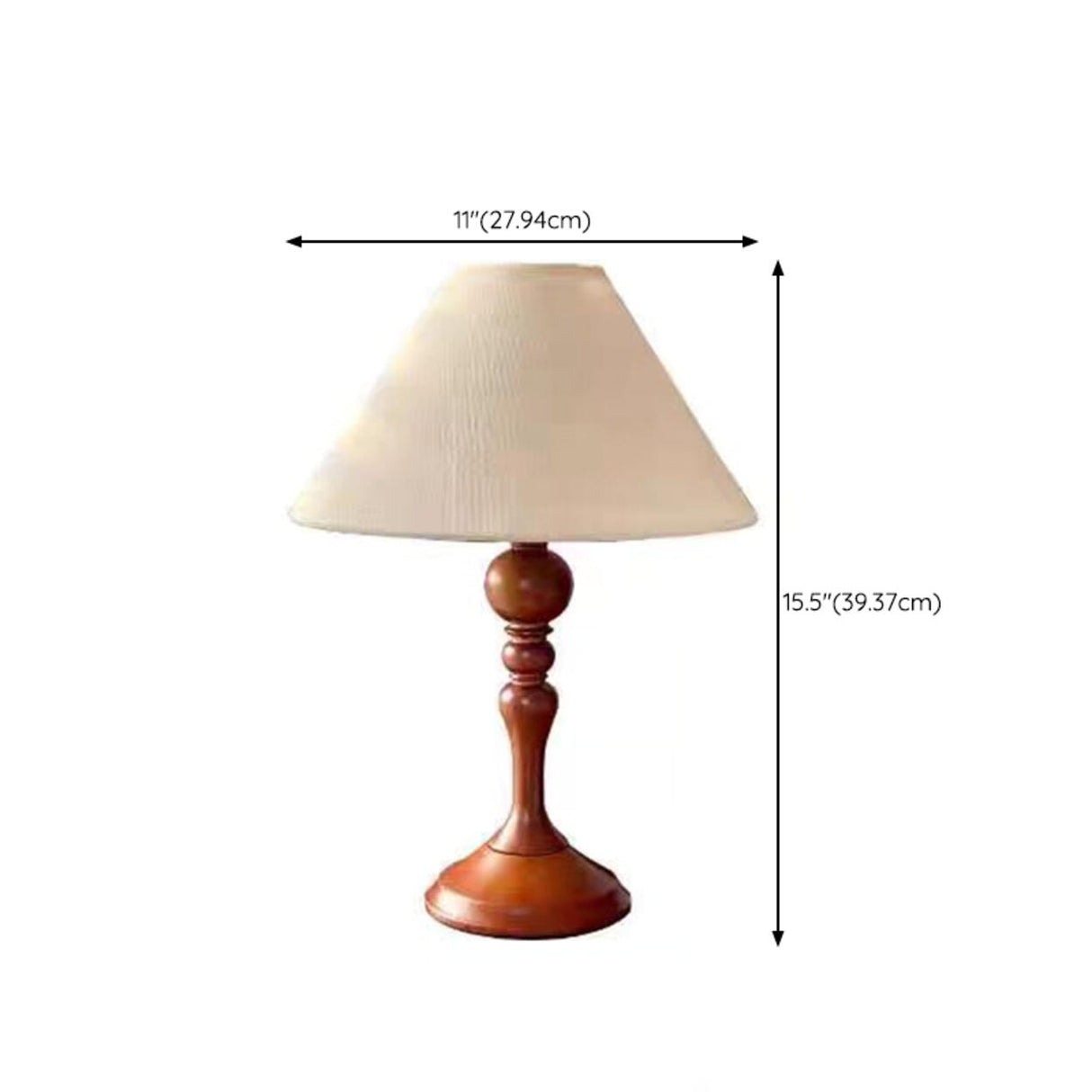 Modern Classic Minimalist Wooden Base White Table Lamp 