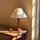 Modern Classic Minimalist Wooden Base White Table Lamp Image - 3