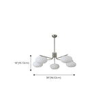 Modern Classic Silver Frosted Glass Drum Chandelier #size