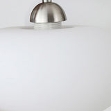 Modern Classic Silver Frosted Glass Drum Chandelier Image - 9