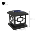 Modern Classic Square Aluminum Black Outdoor Lamp #size