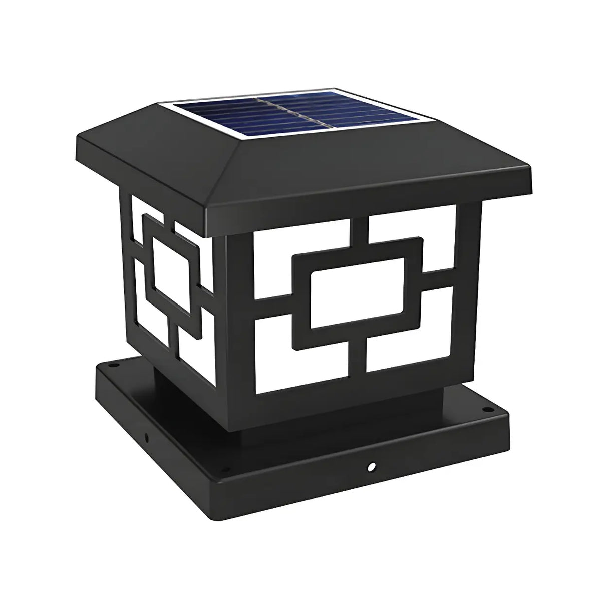 Modern Classic Square Aluminum Black Outdoor Lamp Image - 7