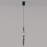 Modern Clear Acrylic Flower Metal Tube Bedroom Pendant Light Image - 14