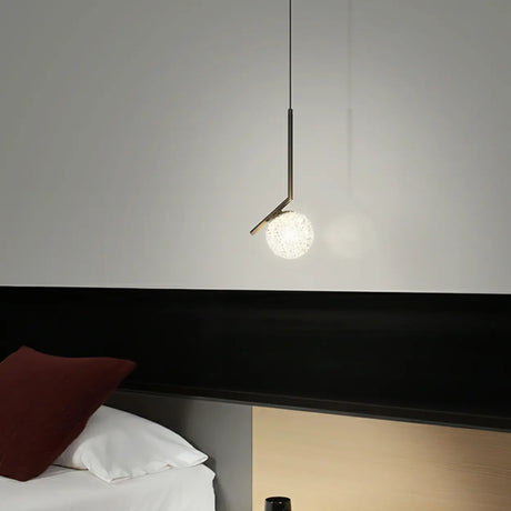 Modern Clear Acrylic Globe Pendant Light Bedroom Image - 1