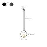 Modern Clear Acrylic Globe Pendant Light Bedroom #size