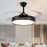 Modern Clear Blade Simple Round Ceiling Fan with Light Image - 18