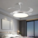 Modern Clear Blade Simple Round Ceiling Fan with Light Image - 4