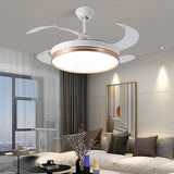 Modern Clear Blade Simple Round Ceiling Fan with Light Image - 6