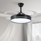 Modern Clear Blade Simple Round Ceiling Fan with Light Image - 7