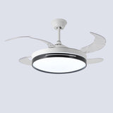 Modern Clear Blade Simple Round Ceiling Fan with Light Image - 8