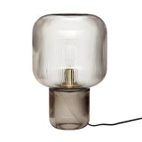 Modern Clear Brown Glass Blub Shape Bedroom Table Lamp Image - 5