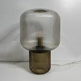 Modern Clear Brown Glass Blub Shape Bedroom Table Lamp Image - 7