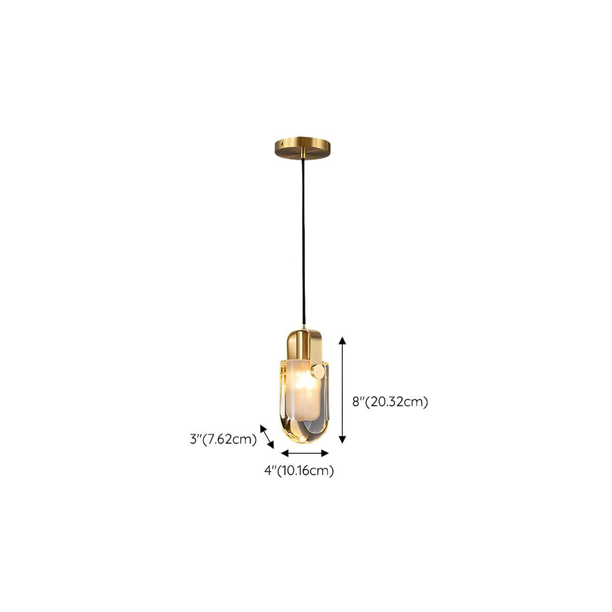 Modern Clear Crystal Capsule Bedroom Pendant Light 