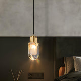 Modern Clear Crystal Capsule Bedroom Pendant Light Image - 4