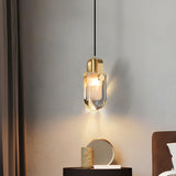 Modern Clear Crystal Capsule Bedroom Pendant Light Image - 5