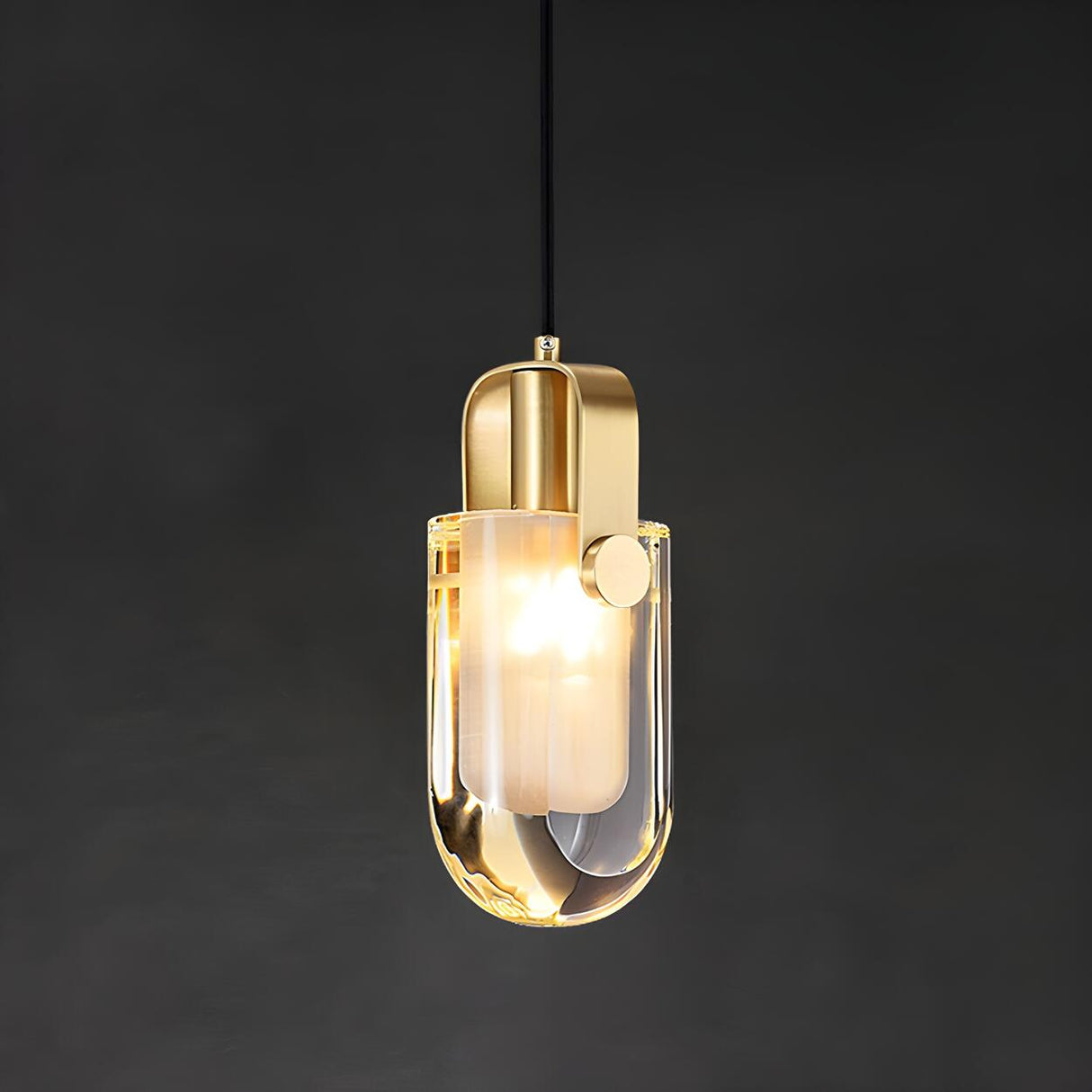 Modern Clear Crystal Capsule Bedroom Pendant Light Image - 9