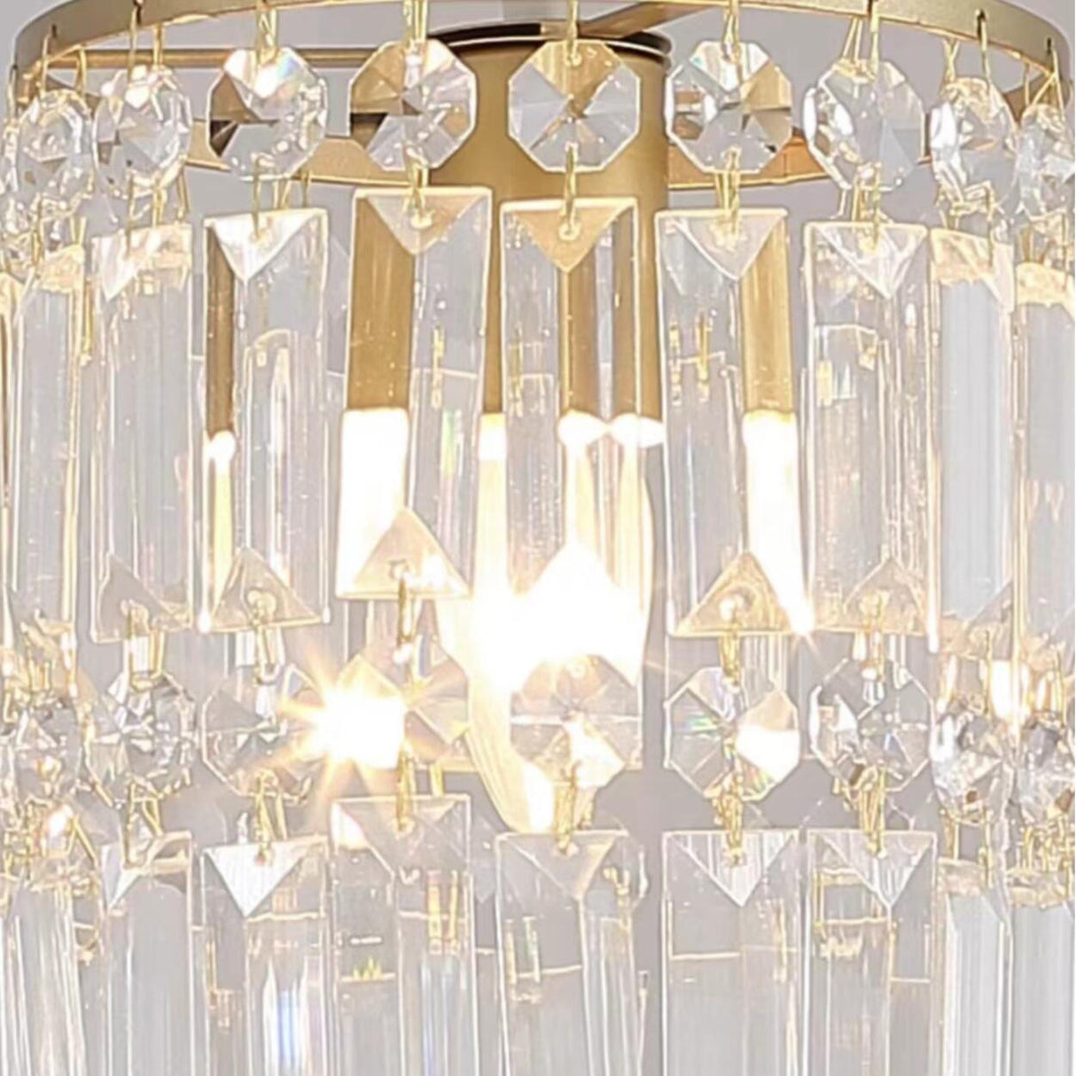 Modern Clear Crystal Cylinder Crystal Pendant Light Image - 14