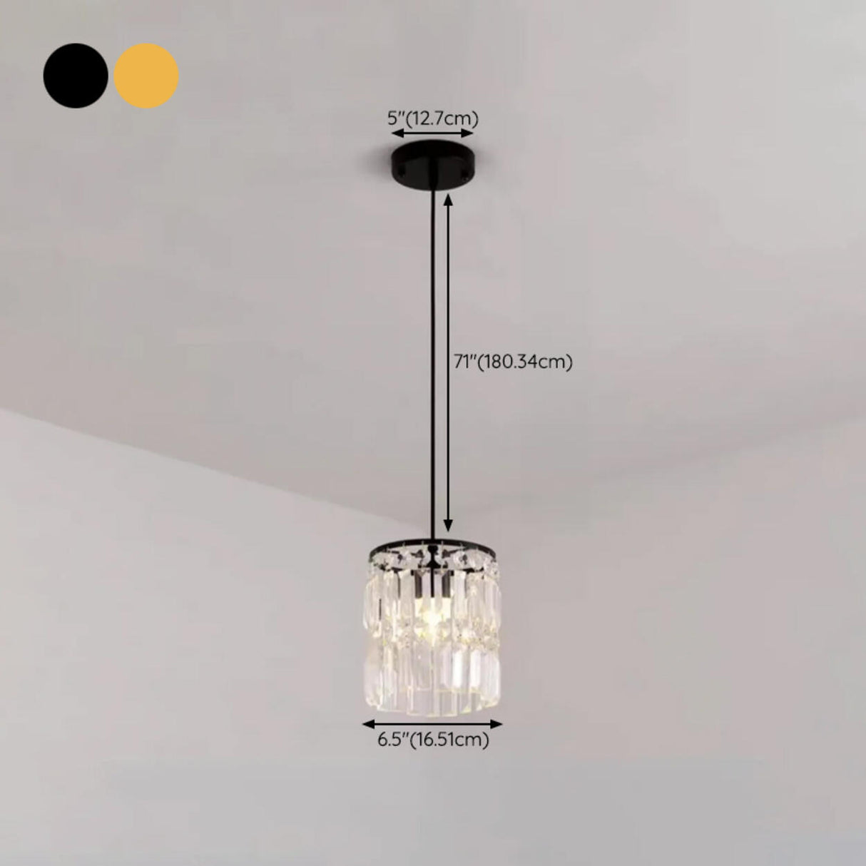 Modern Clear Crystal Cylinder Crystal Pendant Light 