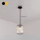 Modern Clear Crystal Cylinder Crystal Pendant Light #size