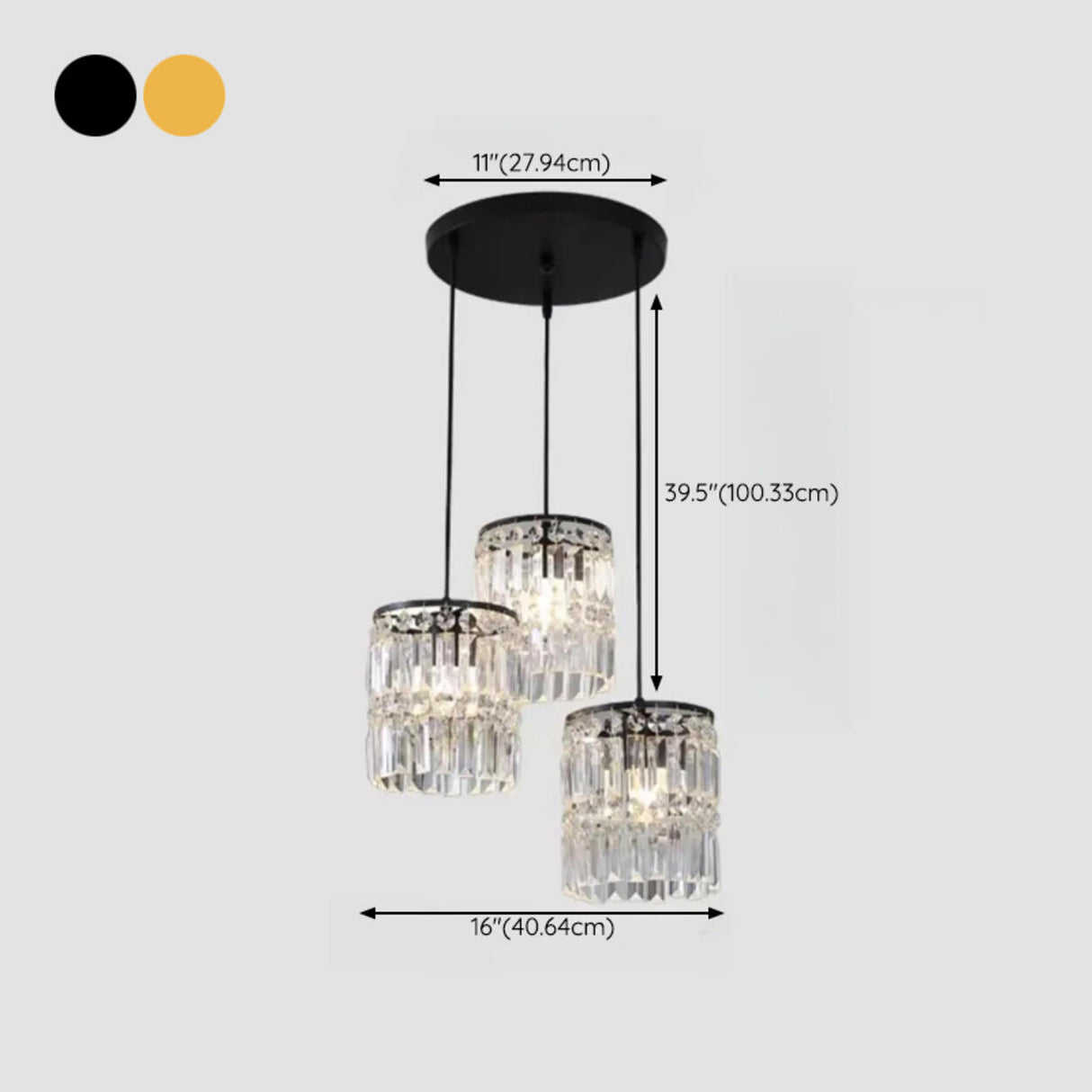 Modern Clear Crystal Cylinder Crystal Pendant Light Image - 18