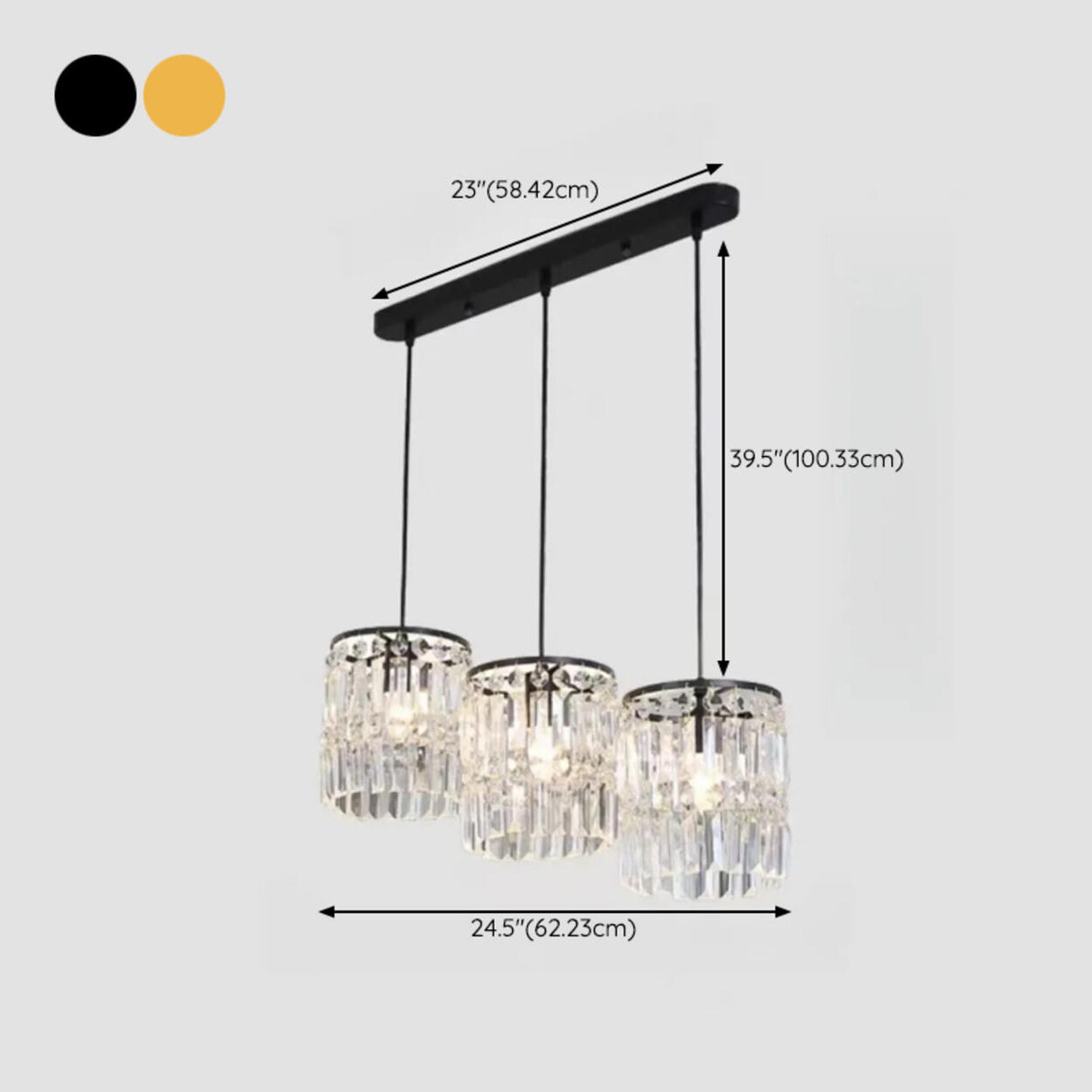 Modern Clear Crystal Cylinder Crystal Pendant Light Image - 19