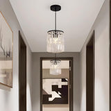 Modern Clear Crystal Cylinder Crystal Pendant Light Image - 3