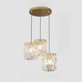 Modern Clear Crystal Cylinder Crystal Pendant Light Image - 8