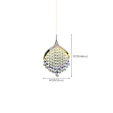 Modern Clear Crystal Droplet Teardrop Pendant Light #size