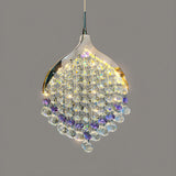 Modern Clear Crystal Droplet Teardrop Pendant Light Image - 7