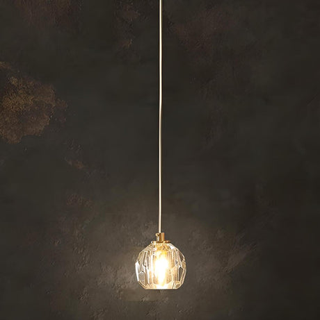 Modern Clear Crystal Globe Bedroom Pendant Light Image - 1