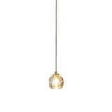 Modern Clear Crystal Globe Bedroom Pendant Light Image - 6