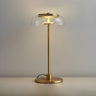 Modern Clear Dome Glass Shade Gold LED Table Lamp Image - 3