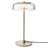 Modern Clear Dome Glass Shade Gold LED Table Lamp Image - 7