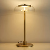 Modern Clear Dome Glass Shade Gold LED Table Lamp Image - 8