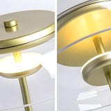 Modern Clear Dome Glass Shade Gold LED Table Lamp Image - 9