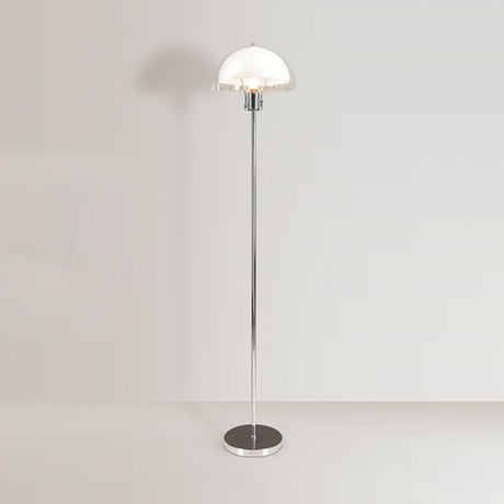 Modern Clear Dome Shade and Chrome Metal Floor Lamp Image - 2